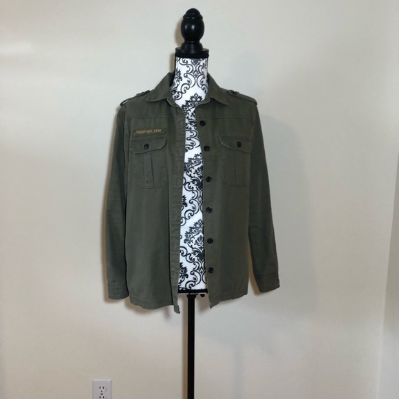 Forever 21 Utility Military Style Button Down Shirt Jacket - Picture 2 of 11